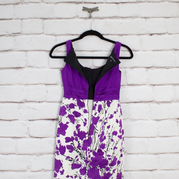 Jones New York Purple Floral Dress Size 8 - Picture 6 of 8